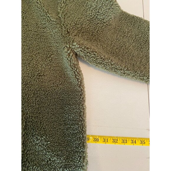 J.Jill Womens Olive Green Soft Faux Fuzzy Fur Coat 2X - Picture 9 of 11